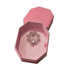 Swarovski Hair Clip, Pear Cut Crystals, White, Rhodium Plated